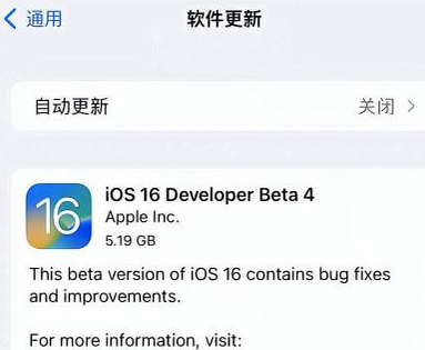 宣恩苹果手机维修分享iOS16 Beta4 更新内容及升级建议 