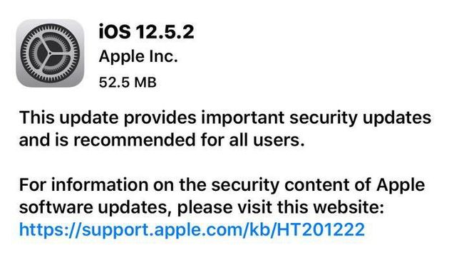 宣恩苹果手机维修分享iOS12.5.2发布，建议所有老苹果用户安装 